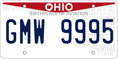 OH license plate GMW9995