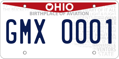 OH license plate GMX0001