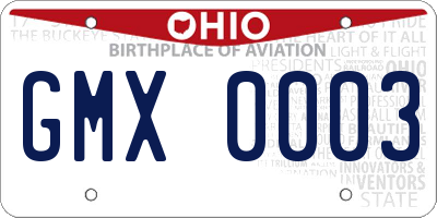 OH license plate GMX0003