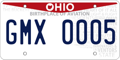 OH license plate GMX0005