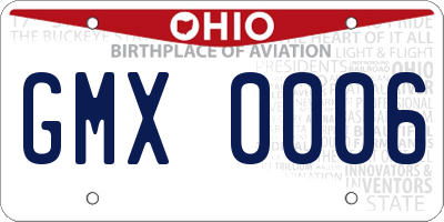 OH license plate GMX0006
