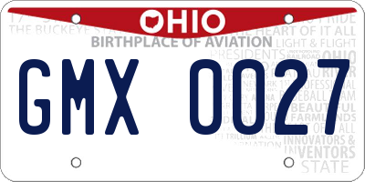 OH license plate GMX0027