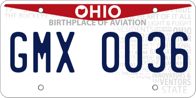 OH license plate GMX0036