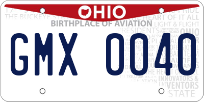 OH license plate GMX0040