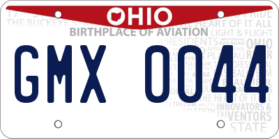 OH license plate GMX0044