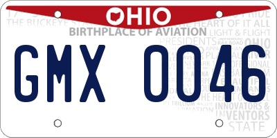 OH license plate GMX0046