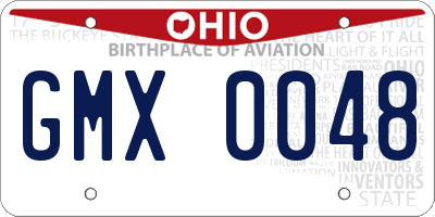OH license plate GMX0048