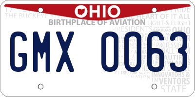 OH license plate GMX0063