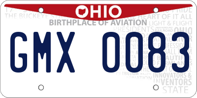 OH license plate GMX0083