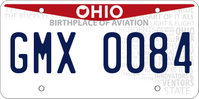 OH license plate GMX0084