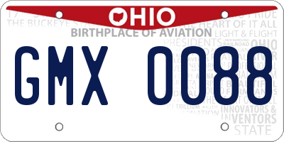 OH license plate GMX0088