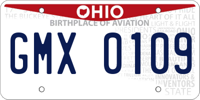 OH license plate GMX0109