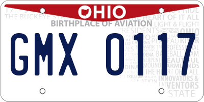 OH license plate GMX0117