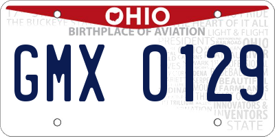 OH license plate GMX0129