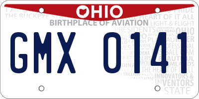 OH license plate GMX0141