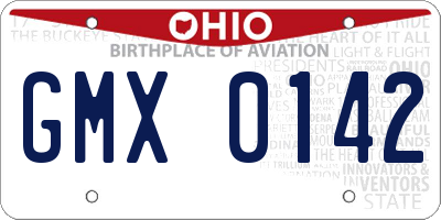 OH license plate GMX0142