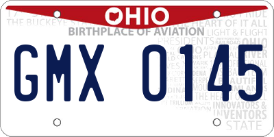 OH license plate GMX0145