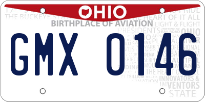OH license plate GMX0146