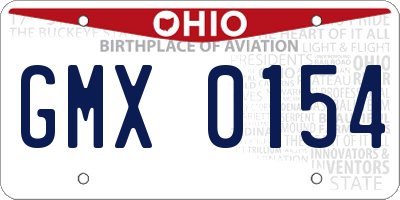 OH license plate GMX0154