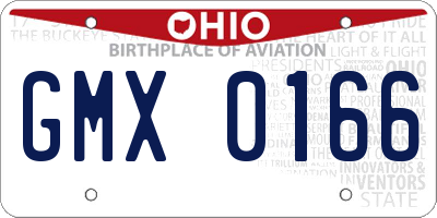 OH license plate GMX0166