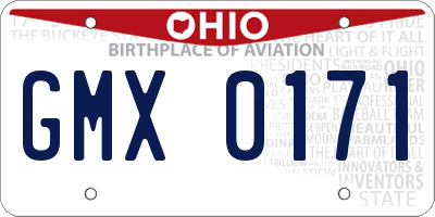 OH license plate GMX0171