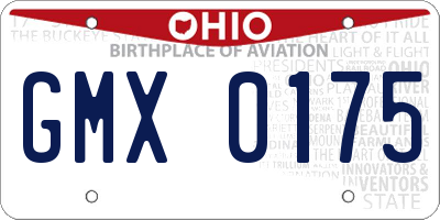 OH license plate GMX0175