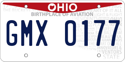 OH license plate GMX0177