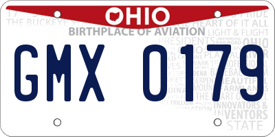 OH license plate GMX0179