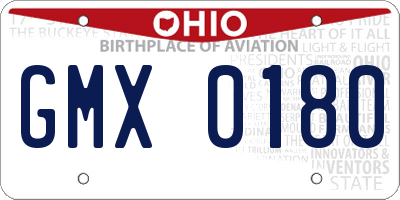 OH license plate GMX0180