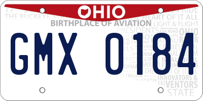 OH license plate GMX0184
