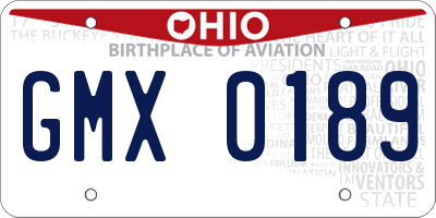 OH license plate GMX0189
