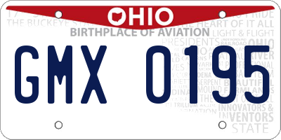 OH license plate GMX0195