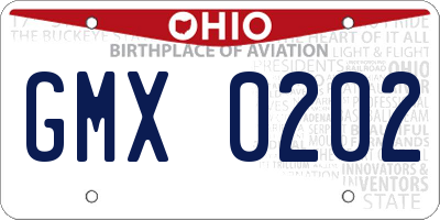 OH license plate GMX0202