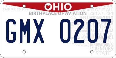 OH license plate GMX0207