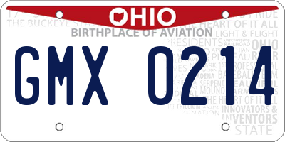 OH license plate GMX0214