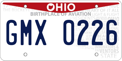 OH license plate GMX0226