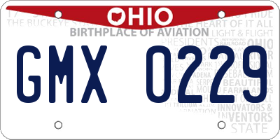 OH license plate GMX0229