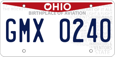 OH license plate GMX0240