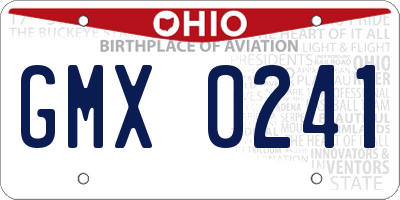 OH license plate GMX0241