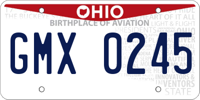 OH license plate GMX0245