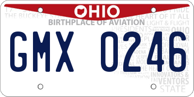 OH license plate GMX0246