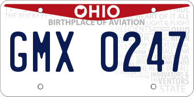 OH license plate GMX0247