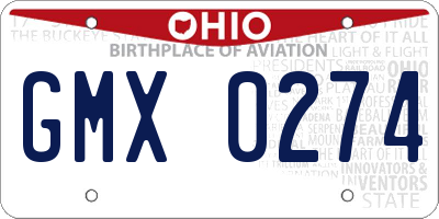 OH license plate GMX0274