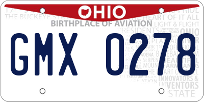 OH license plate GMX0278