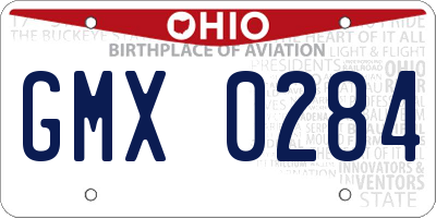 OH license plate GMX0284