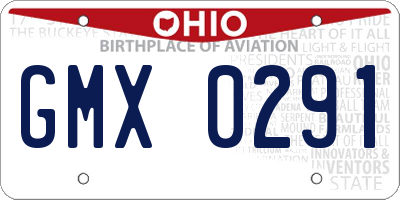 OH license plate GMX0291