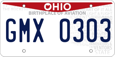 OH license plate GMX0303
