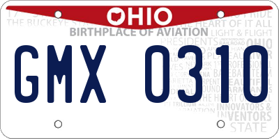 OH license plate GMX0310