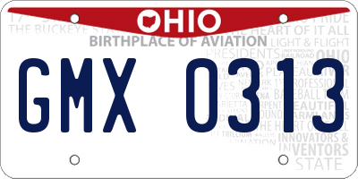 OH license plate GMX0313