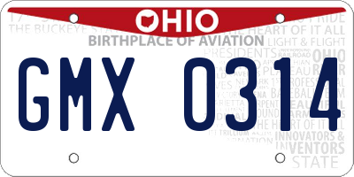 OH license plate GMX0314